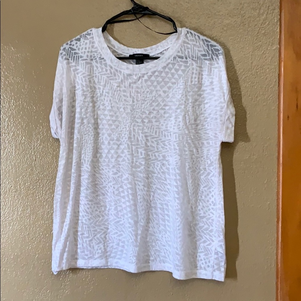Forever 21 cuffed sleeve sheer top